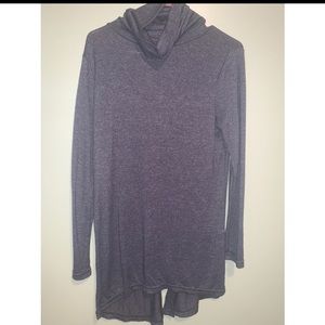 High neck open back sweater